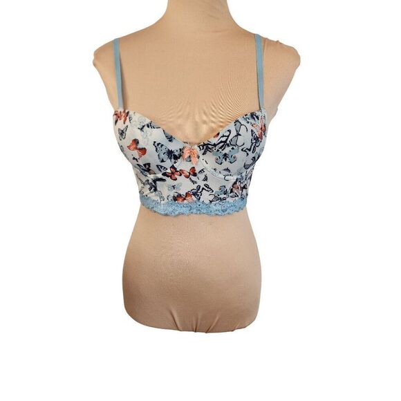 Adore Me Blue Butterflies 32A Bustier - Picture 1 of 6